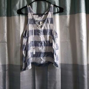 White and Blue Stripped Top